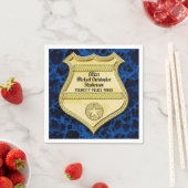 Serviette En Papier Badge Marbre Police Graduation/Retraite Party (En situation)