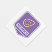 Serviette En Papier Badge minimaliste Avocado en violet et or (Coin)