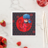 Serviette En Papier Badge rouge Ladybug (En situation)