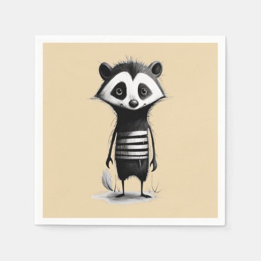 Serviette En Papier Badger de blaireau (Devant)