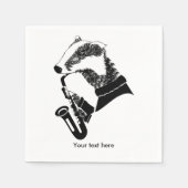 Serviette En Papier Badger jouant un saxophone (Devant)