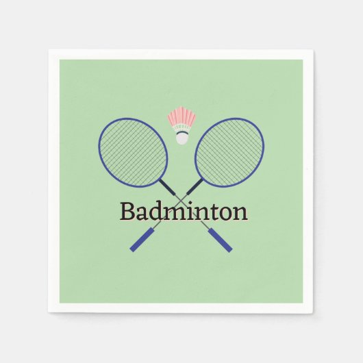 Serviette En Papier Badminton Design (Devant)