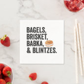 Serviette En Papier Bagels Hanoukka Juif Brisket Bakka Blintzes cadeau (En situation)