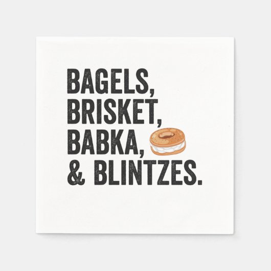 Serviette En Papier Bagels Hanoukka Juif Brisket Bakka Blintzes cadeau (Devant)