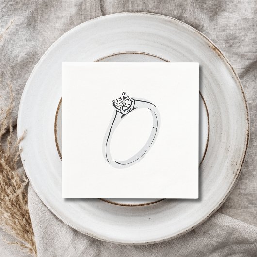 Serviette En Papier Bague de fiançailles en diamant