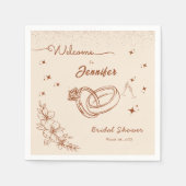 Serviette En Papier Bague et Fête des mariées à main florale (Devant)