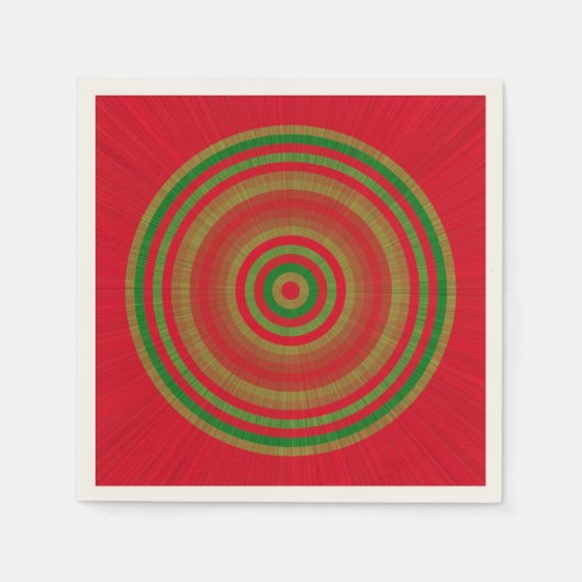 Serviette En Papier Bagues d'or rouge (Devant)