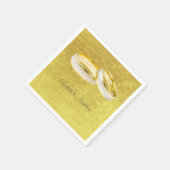 Serviette En Papier Bagues élégantes Mariage simple (Coin)