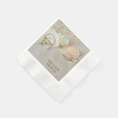 Serviette En Papier Bagues et coquillages mariages dans le sable (Coin)