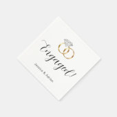 Serviette En Papier Bagues Mariages de diamants or blanc personnalisée (Coin)