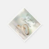 Serviette En Papier Bagues or élégant Mariage simple (Coin)