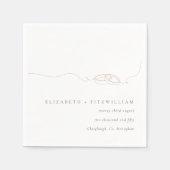 Serviette En Papier Bagues simples minimes de Mariage Mariage rose pâl (Devant)