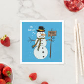 Serviette En Papier Bah Humbug Grumpy Christmas Snowman Introduire (En situation)