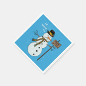 Serviette En Papier Bah Humbug Grumpy Christmas Snowman Introduire (Coin)