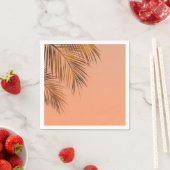 Serviette En Papier Bahama Breeze Bronze Palm Coral Peach Mariage (En situation)