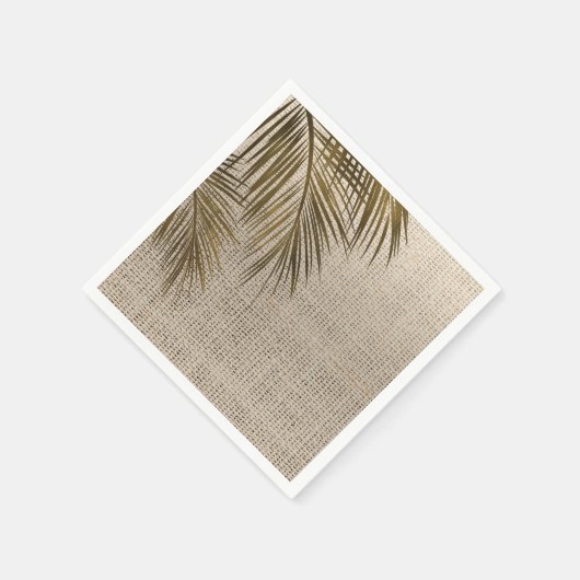 Serviette En Papier Bahama Breeze Bronze Palm Rustique Burlap Mariage (Coin)