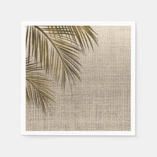 Serviette En Papier Bahama Breeze Bronze Palmier Rustique Toile de Jut