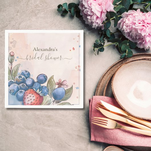 Serviette En Papier Baie Chic Douce Fraise Fête de Mariage