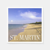 Serviette En Papier Baie Longue Long Bay Beach, St. Martin (Devant)