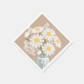 Serviette En Papier Baies blanches Mason Jar Bouquet Coin beige (Coin)