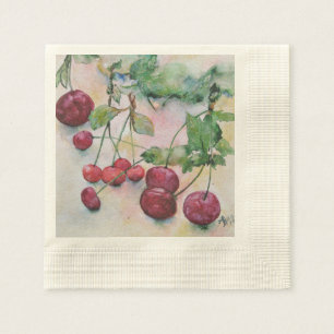 Serviette En Papier Baies. Cerises