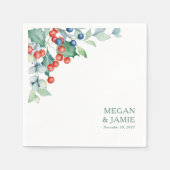 Serviette En Papier Baies d'hiver et serviettes Holly Mariage (Devant)