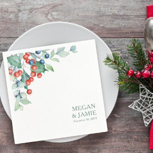 Serviette En Papier Baies d'hiver et serviettes Holly Mariage