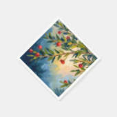 Serviette En Papier Baies & Verdure | Joyeux Noël (Coin)