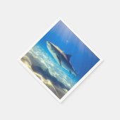 Serviette En Papier Baignade de requins Eau bleu de l'océan (Coin)