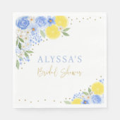 Serviette En Papier Baigne de mariage Blue Floral Lemon Main Squeeze (Devant)