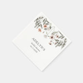 Serviette En Papier Baigne de mariage bohème fleur sauvage (Coin)