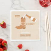 Serviette En Papier Baigneade de mariage rustique western country Boot (En situation)