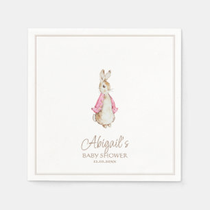 Serviette En Papier Baignée de Bébé Fille Lapin Classique Rose