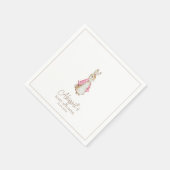 Serviette En Papier Baignée de Bébé Fille Lapin Classique Rose (Coin)
