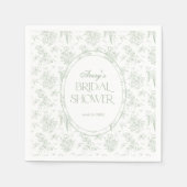 Serviette En Papier Baigneoire de Fleurs Classique Mariage (Devant)