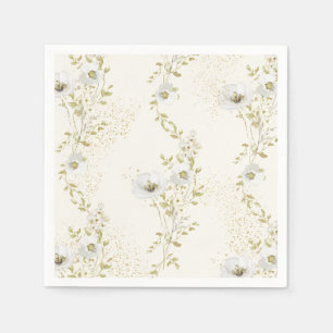 Serviette En Papier Baigneuse de Fleurs Sauvages de Mariée 