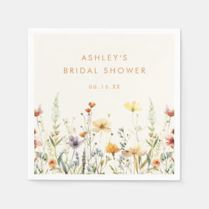 Serviette En Papier Baigneuse de Fleurs Sauvages Rustique pour Mariage