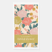Serviette En Papier Baigneuse Jaune Orange Bohème Fleurs Botaniques Ma (Devant)