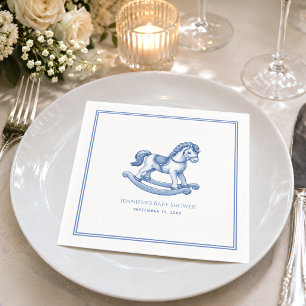 Serviette En Papier Baignoire à bascule Bleu et Blanc Élégant Shower p