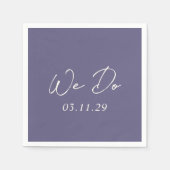 Serviette En Papier Bailee Dusty Purple Mariage moderne (Devant)