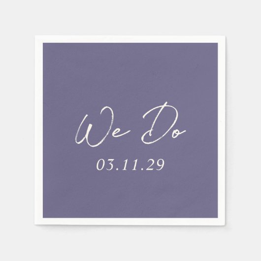 Serviette En Papier Bailee Dusty Purple Mariage moderne (Devant)