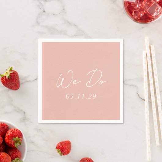 Serviette En Papier Bailee Peach Mariage moderne (En situation)