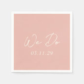 Serviette En Papier Bailee Peach Mariage moderne (Devant)