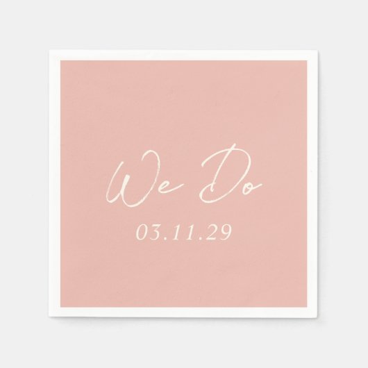 Serviette En Papier Bailee Peach Mariage moderne (Devant)