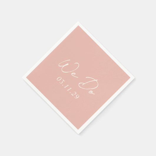 Serviette En Papier Bailee Peach Mariage moderne (Coin)