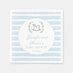 Serviette En Papier Bain de bébé garçon bohème cheval à bascule en boi