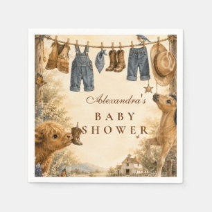 Serviette En Papier Bain de bébé garçon ouest bohème Fantaisiste