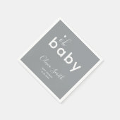 Serviette En Papier Bain de bébé gris Oh (Coin)