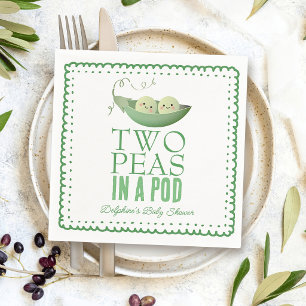 Serviette En Papier Bain de bébé jumeaux pois dans une cosse vert grib