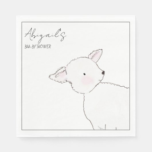 Serviette En Papier Bain de bébé Petit Agneau (Devant)
